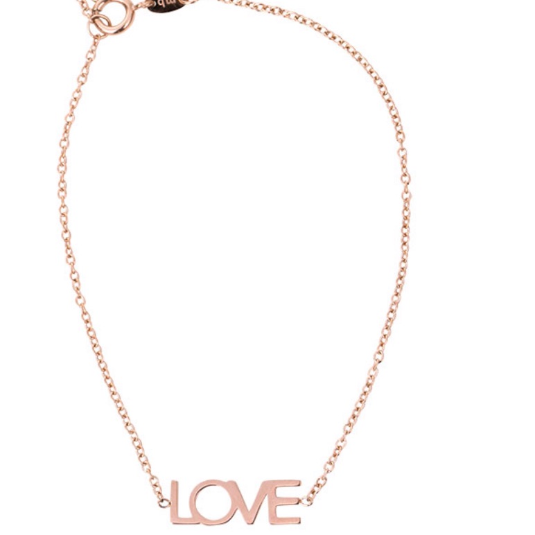 Maya Brenner “Love” Bracelet, Rose Gold
